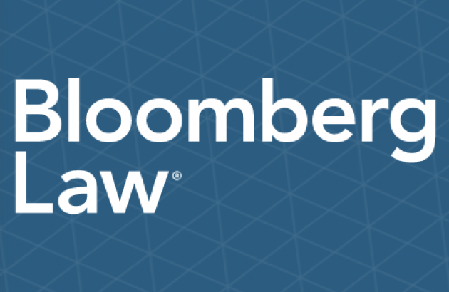 Bloomberg Law logo in white on a navy blue background