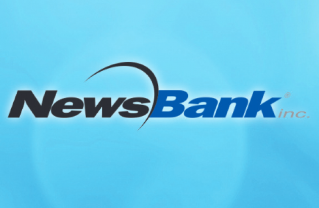 NewsBank logo on blue background