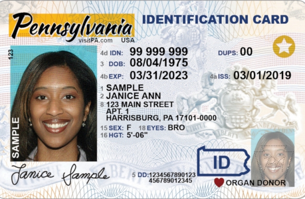 Sample REAL ID Card