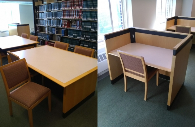 tables, chairs and carrels